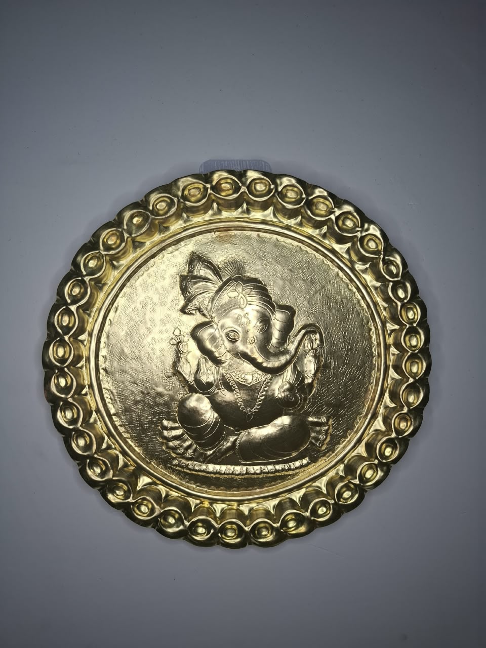 Tribe Route Chamba Thaal Brass Wall Plate — 12 Inch