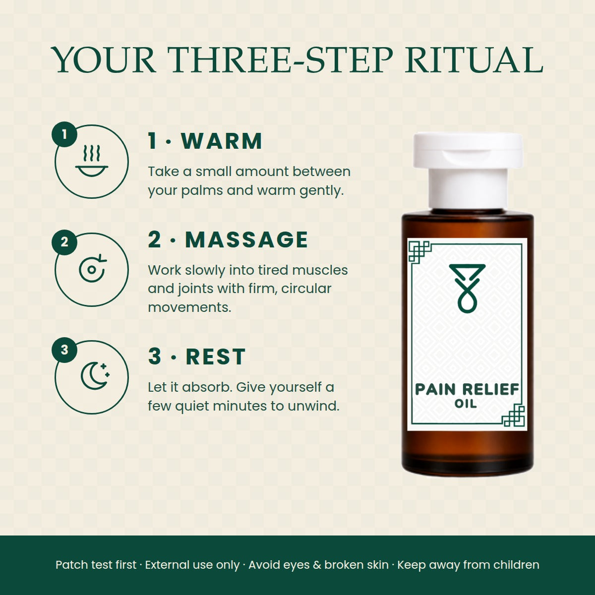 Three-step ritual: warm, massage, rest – how to use Pain Relief Oil